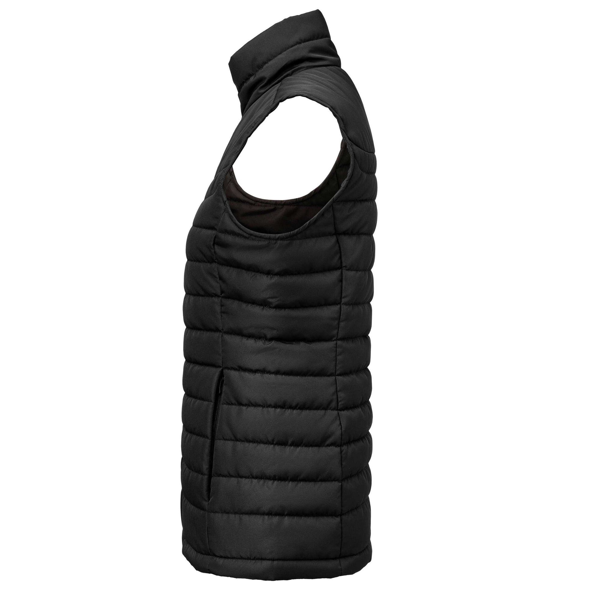 Black - Side - James Harvest Womens-Ladies Arches Padded Bust Gilet