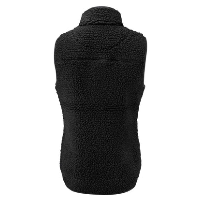 Black - Back - James Harvest Womens-Ladies Kingsley Sherpa Fleece Gilet