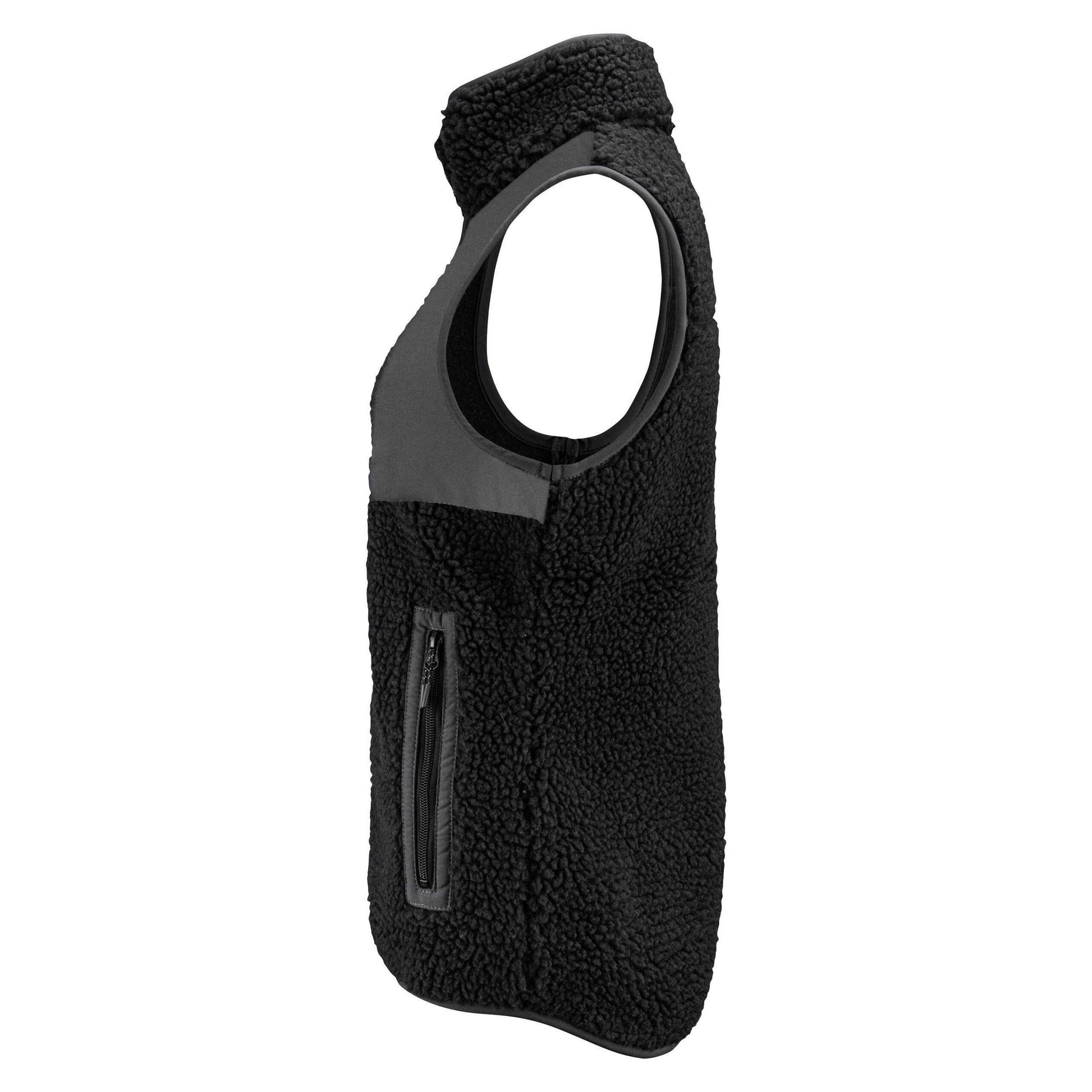 Black - Side - James Harvest Womens-Ladies Kingsley Sherpa Fleece Gilet