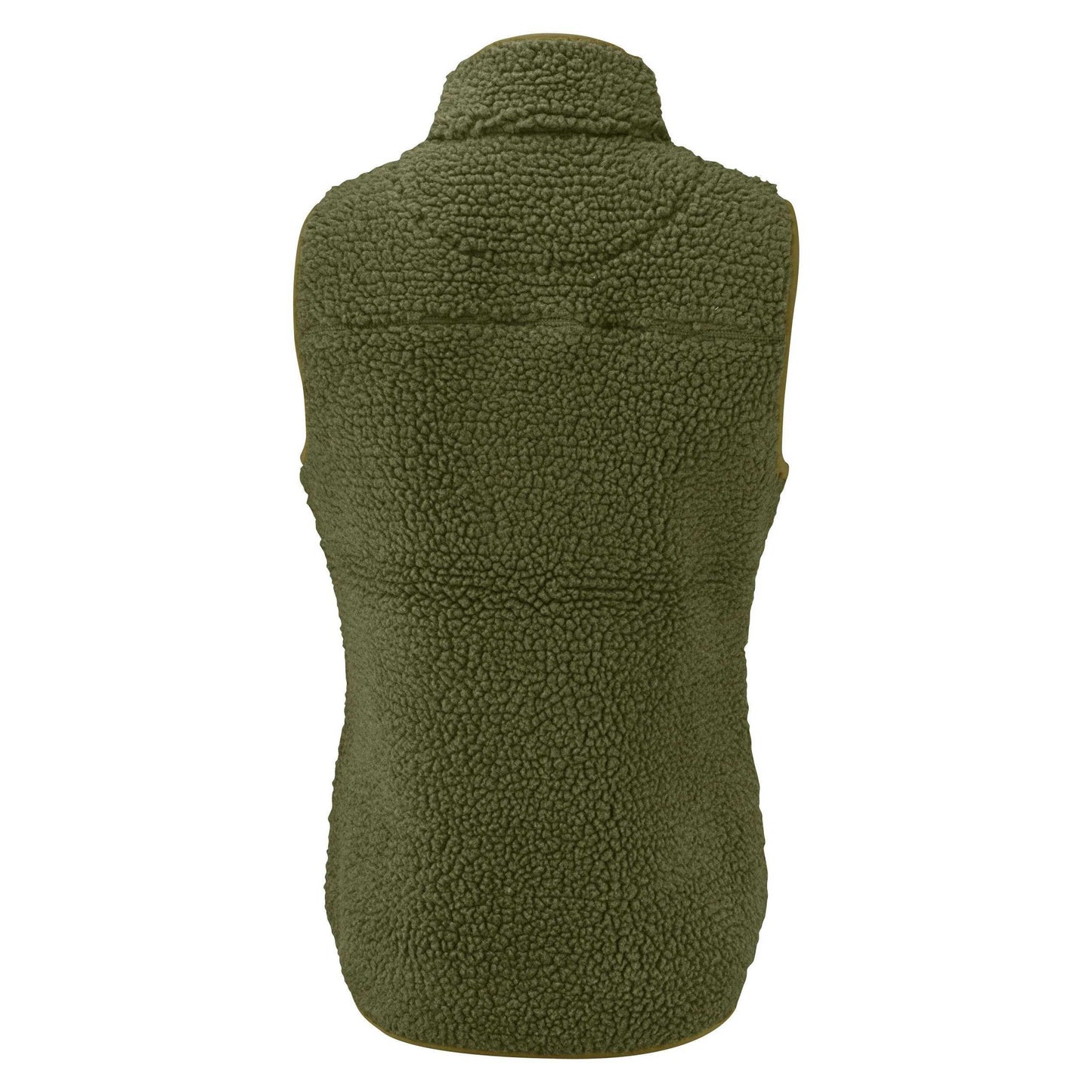Moss Green - Back - James Harvest Womens-Ladies Kingsley Sherpa Fleece Gilet