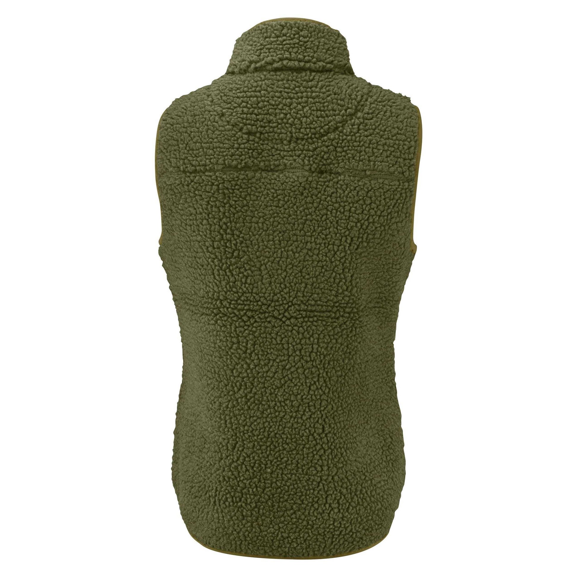 Moss Green - Back - James Harvest Womens-Ladies Kingsley Sherpa Fleece Gilet