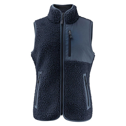 Navy - Front - James Harvest Womens-Ladies Kingsley Sherpa Fleece Gilet