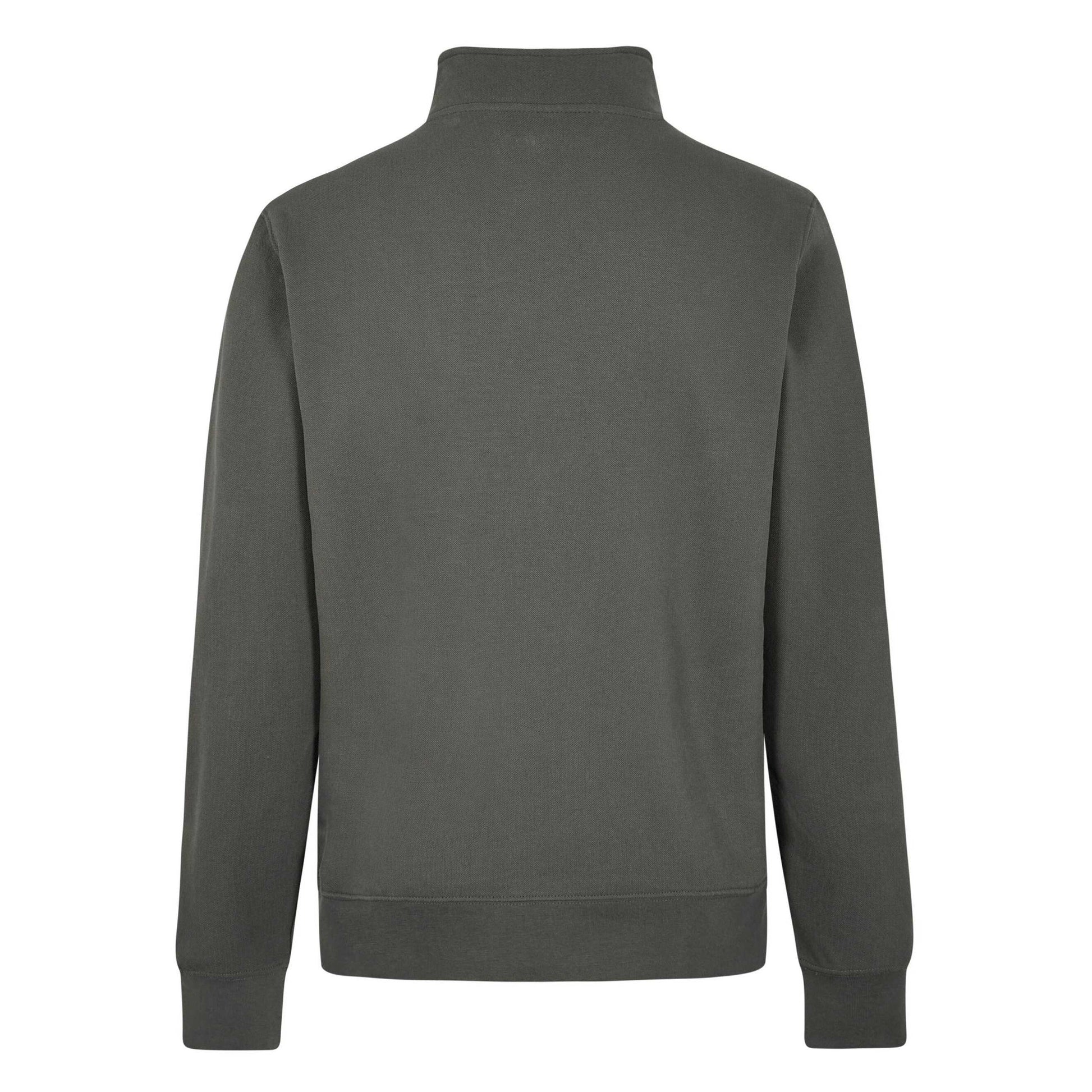 Dark Grey - Back - Kustom Kit Mens Pique Quarter Zip Sweatshirt