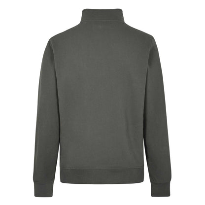 Dark Grey - Back - Kustom Kit Mens Pique Quarter Zip Sweatshirt