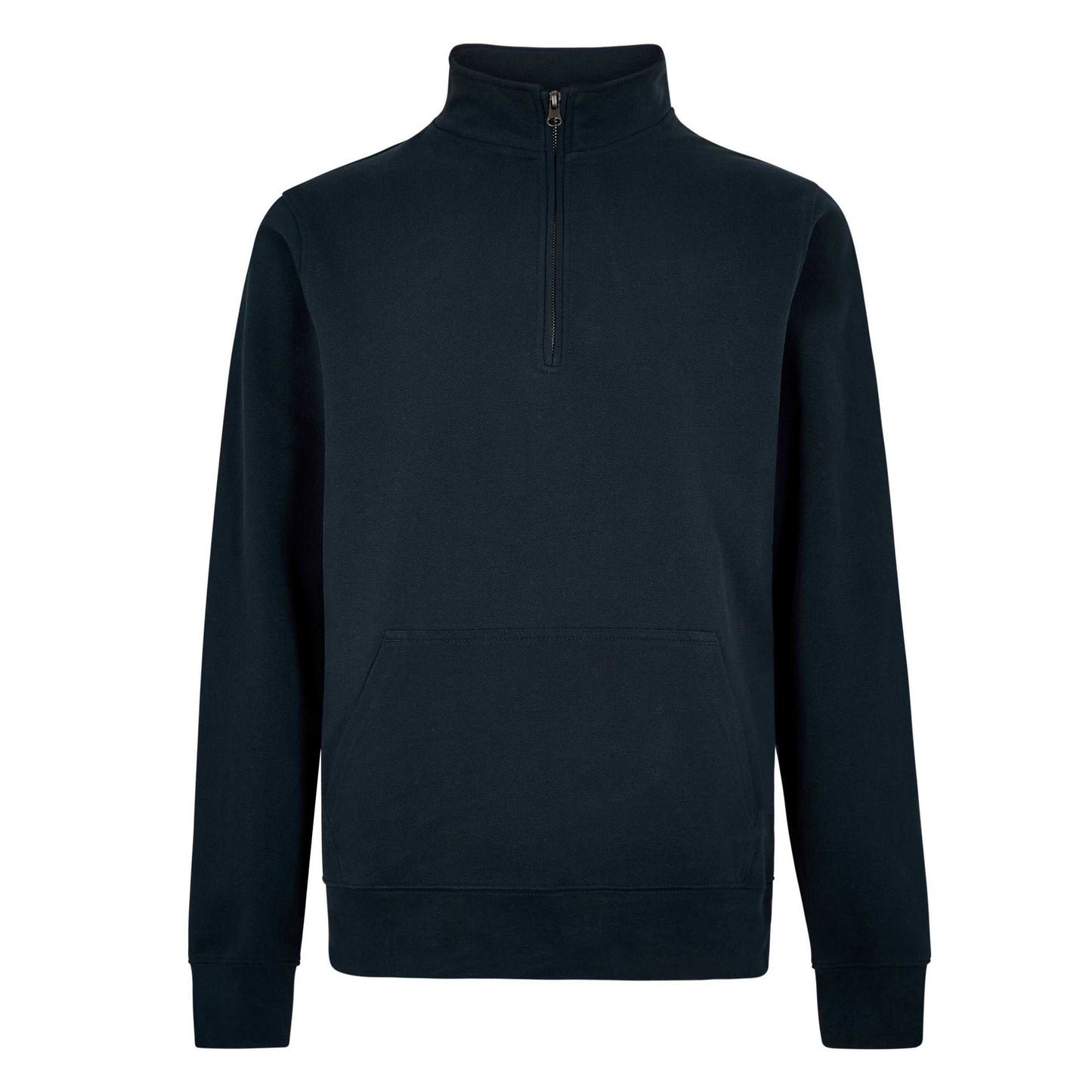 Navy - Front - Kustom Kit Mens Pique Quarter Zip Sweatshirt