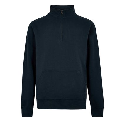 Navy - Front - Kustom Kit Mens Pique Quarter Zip Sweatshirt