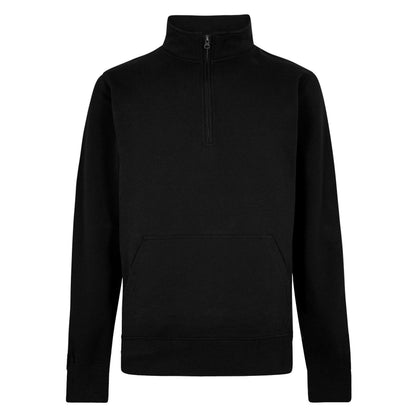 Black - Front - Kustom Kit Mens Pique Quarter Zip Sweatshirt