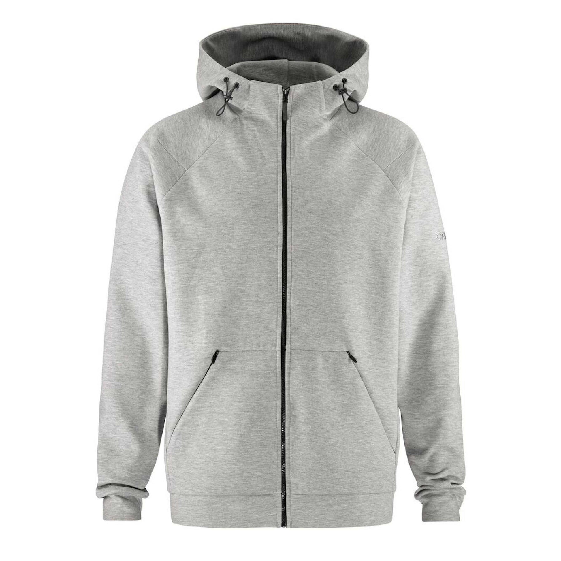 Grey Melange - Front - Craft Mens ADV Join Regular Full Zip Hoodie