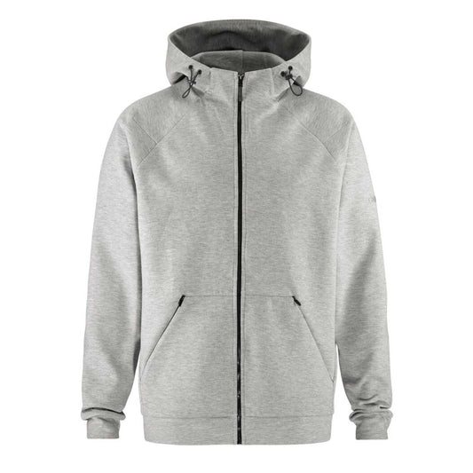 Grey Melange - Front - Craft Mens ADV Join Regular Full Zip Hoodie
