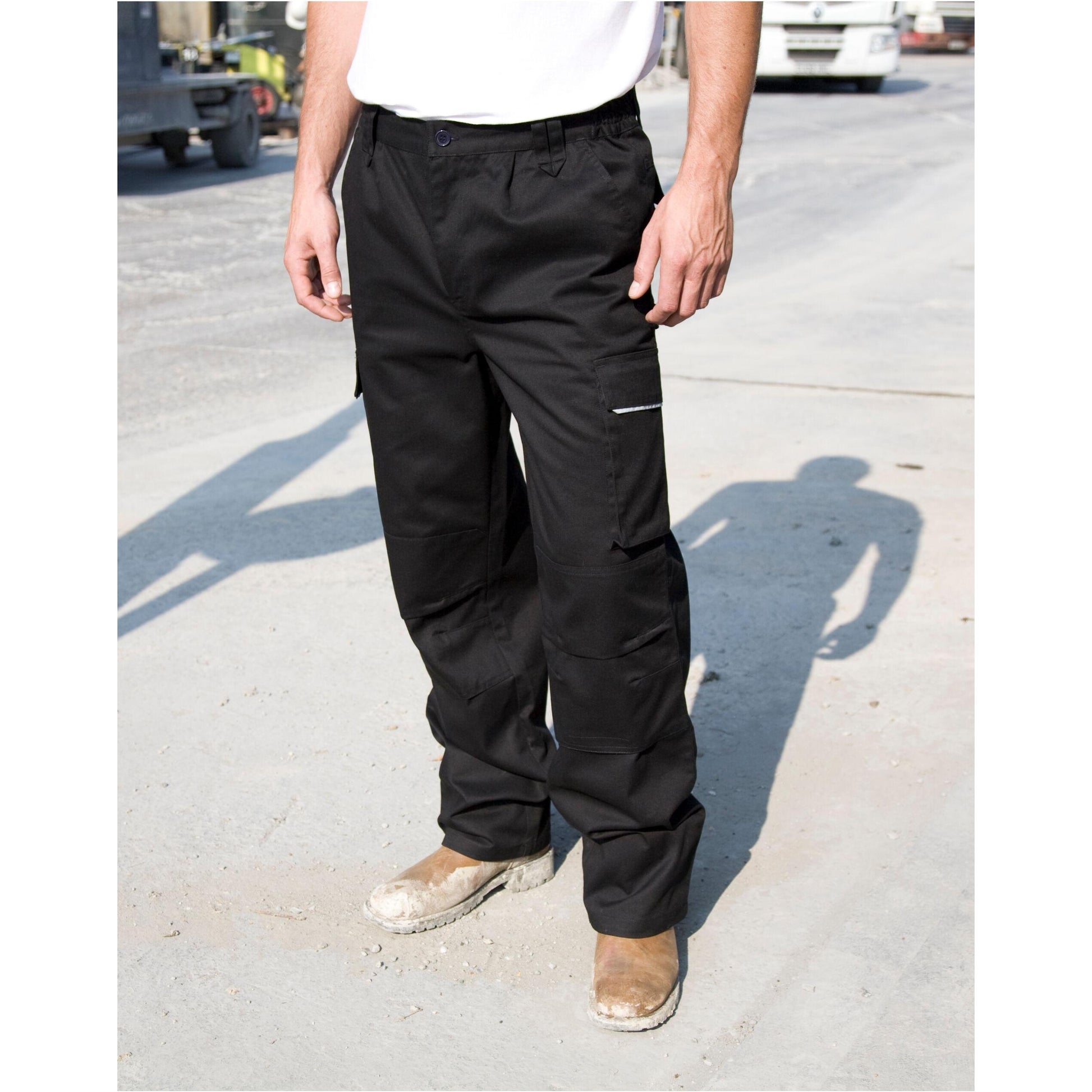Navy - Front - WORK-GUARD by Result Mens Action Long Trousers
