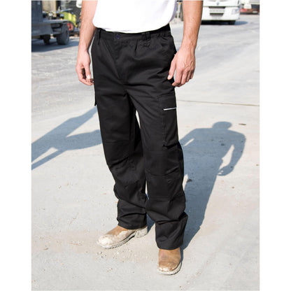 Navy - Front - WORK-GUARD by Result Mens Action Long Trousers