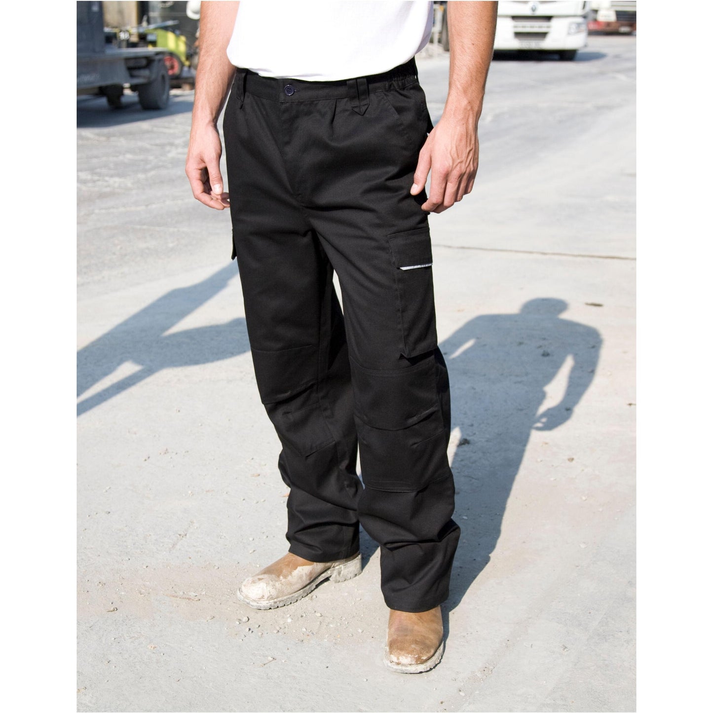 Bottle Green - Front - WORK-GUARD by Result Mens Action Long Trousers