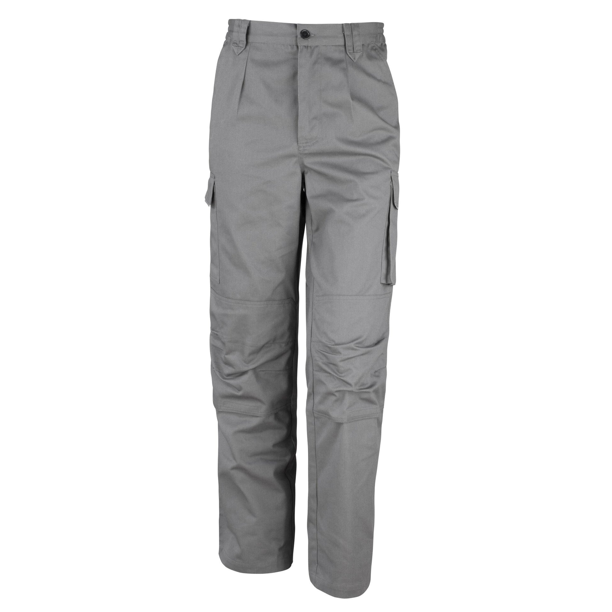 Grey - Back - WORK-GUARD by Result Mens Action Long Trousers
