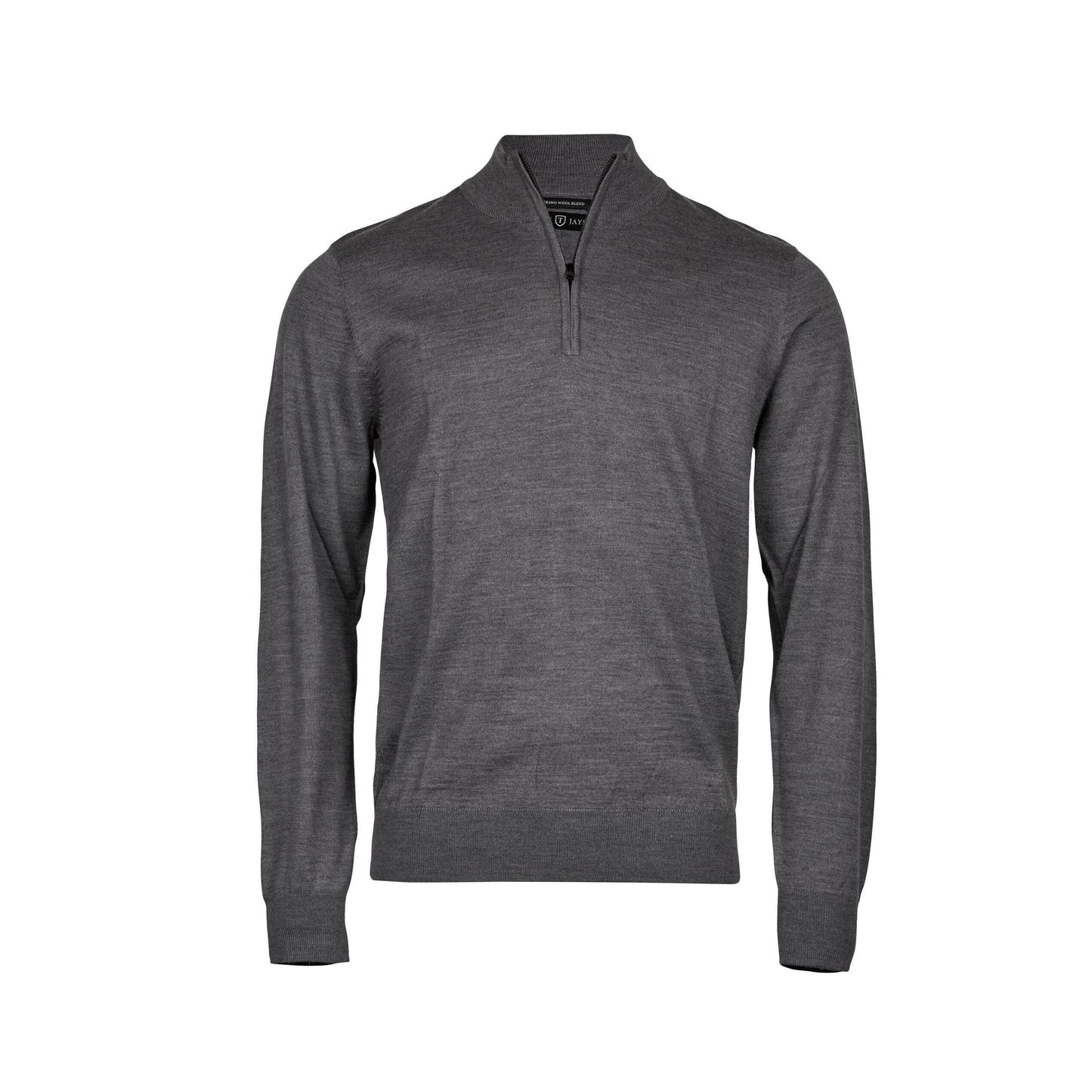 Grey Melange - Back - Tee Jays Mens Half Zip Jumper