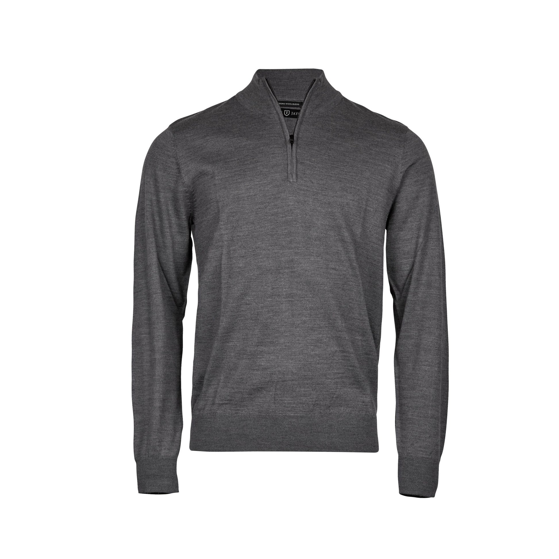 Grey Melange - Back - Tee Jays Mens Half Zip Jumper