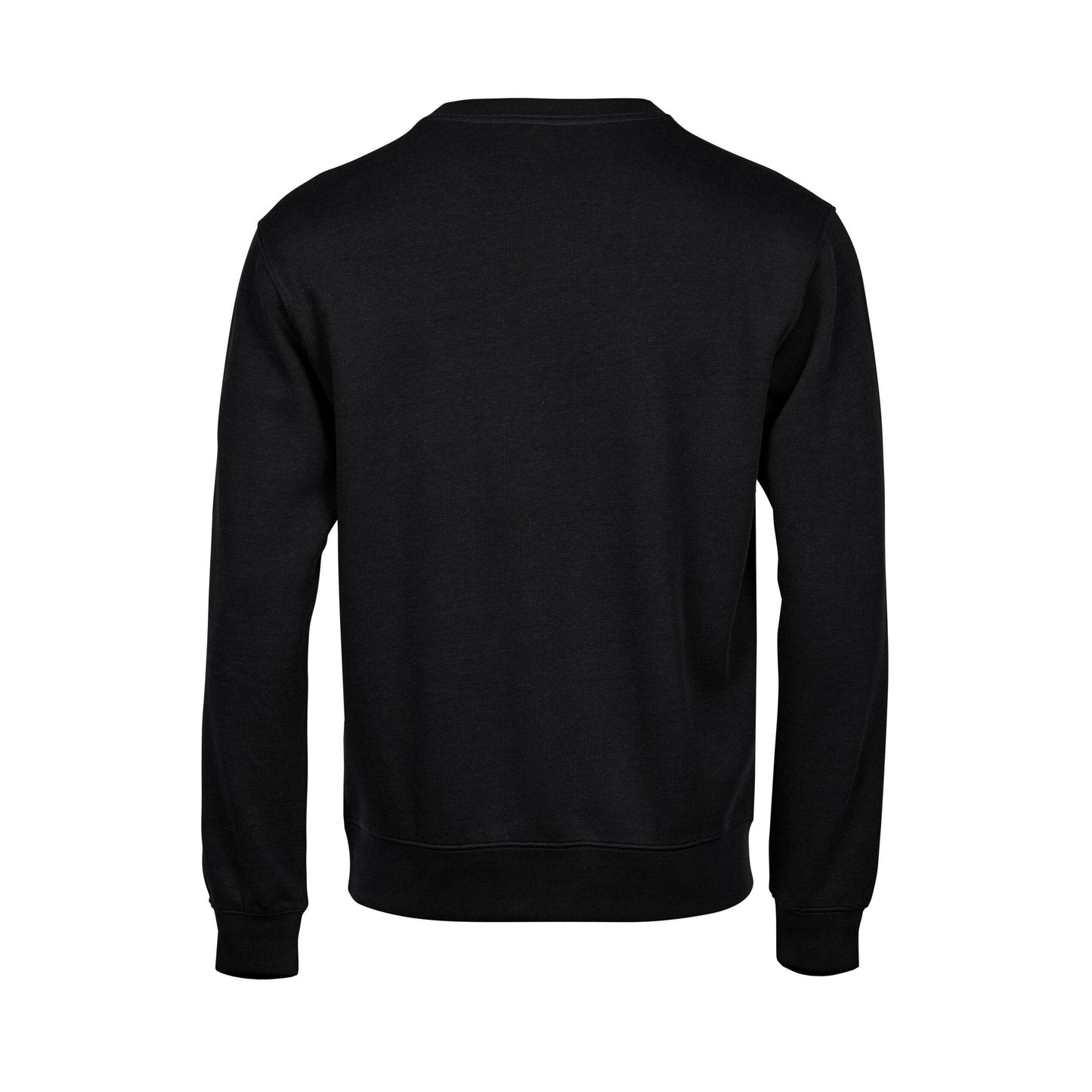 Black - Back - Tee Jays Mens Ribbed Interlock Crew Neck Sweatshirt