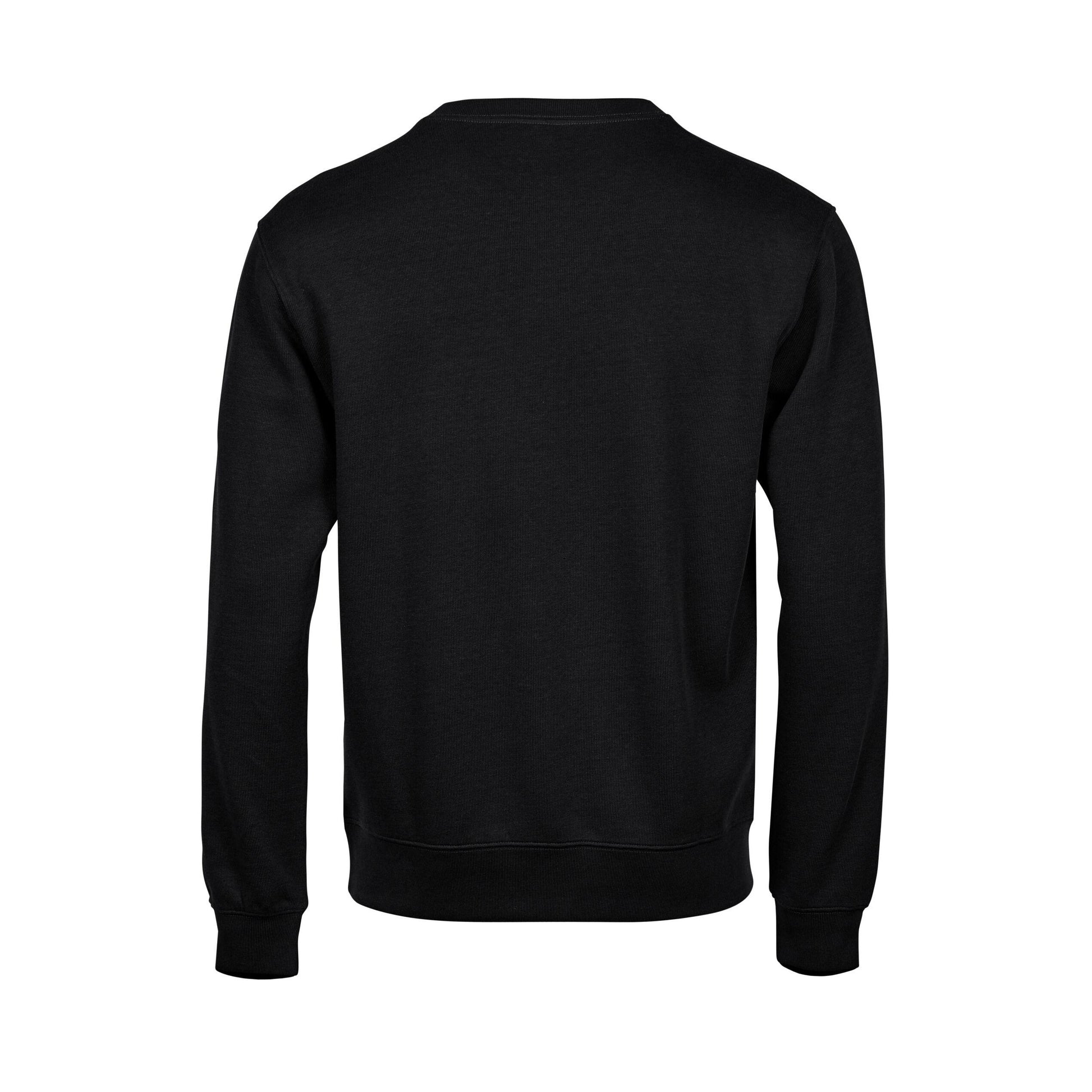 Black - Back - Tee Jays Mens Ribbed Interlock Crew Neck Sweatshirt