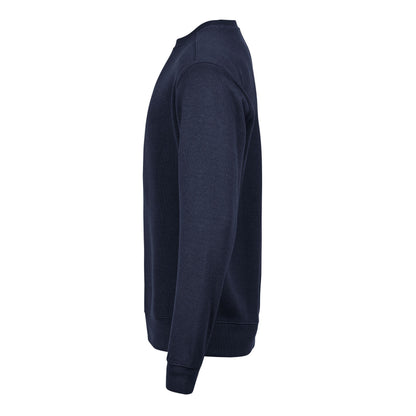 Navy - Side - Tee Jays Mens Ribbed Interlock Crew Neck Sweatshirt
