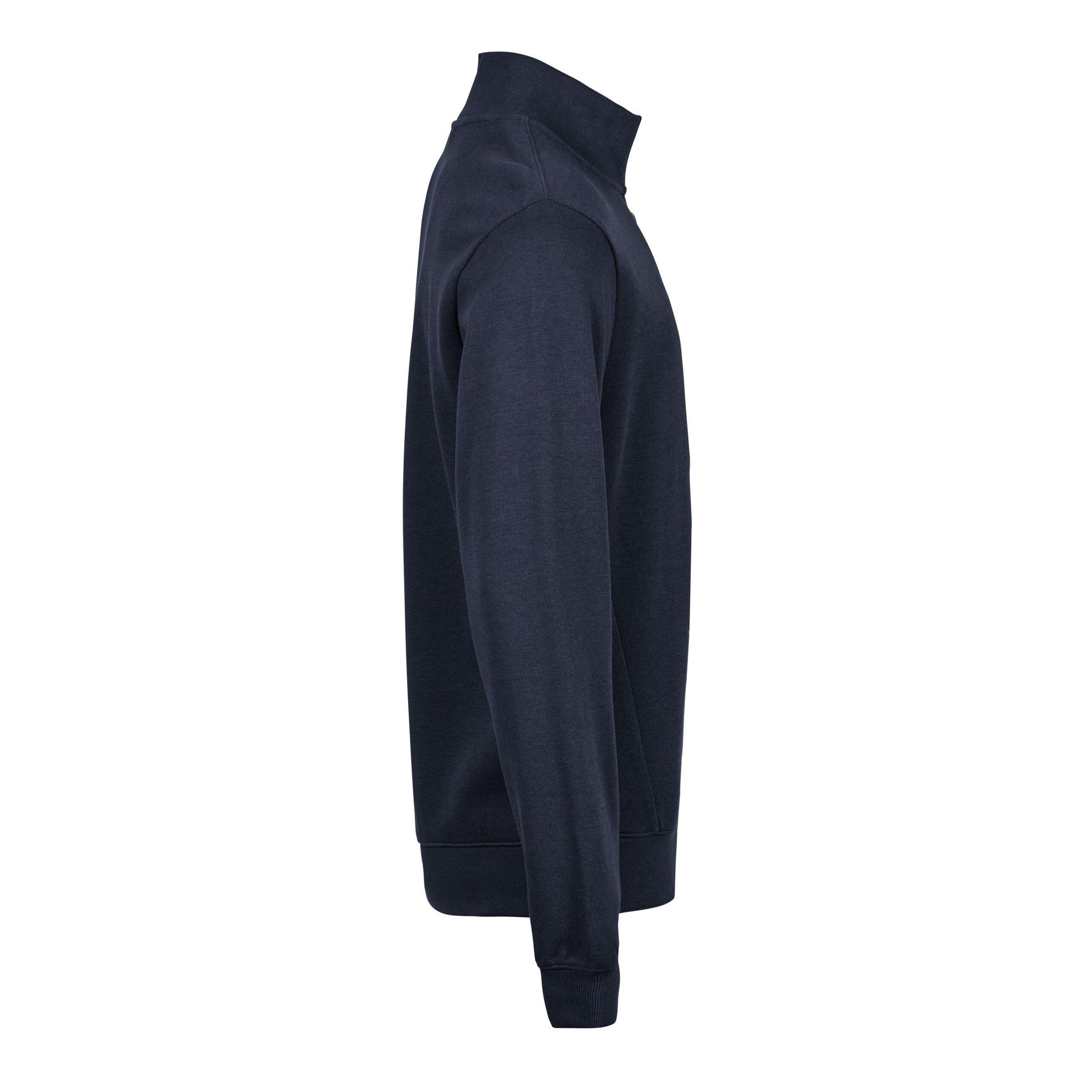 Navy - Lifestyle - Tee Jays Mens Ribbed Interlock Half Zip Sweatshirt