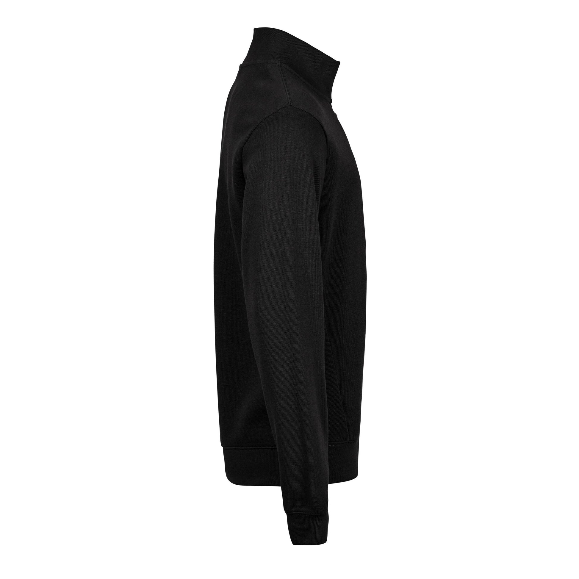 Black - Lifestyle - Tee Jays Mens Ribbed Interlock Half Zip Sweatshirt
