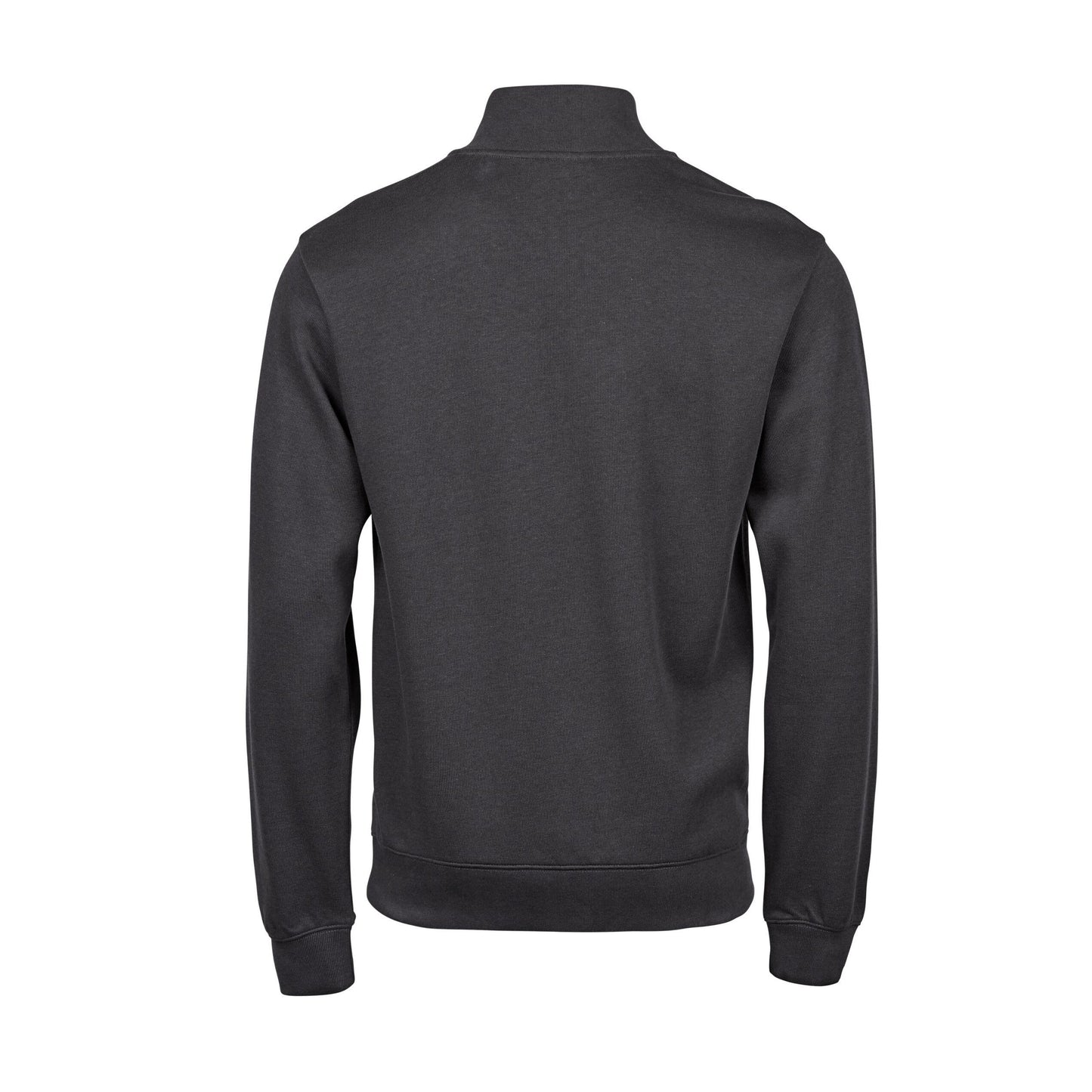 Dark Grey - Back - Tee Jays Mens Ribbed Interlock Half Zip Sweatshirt