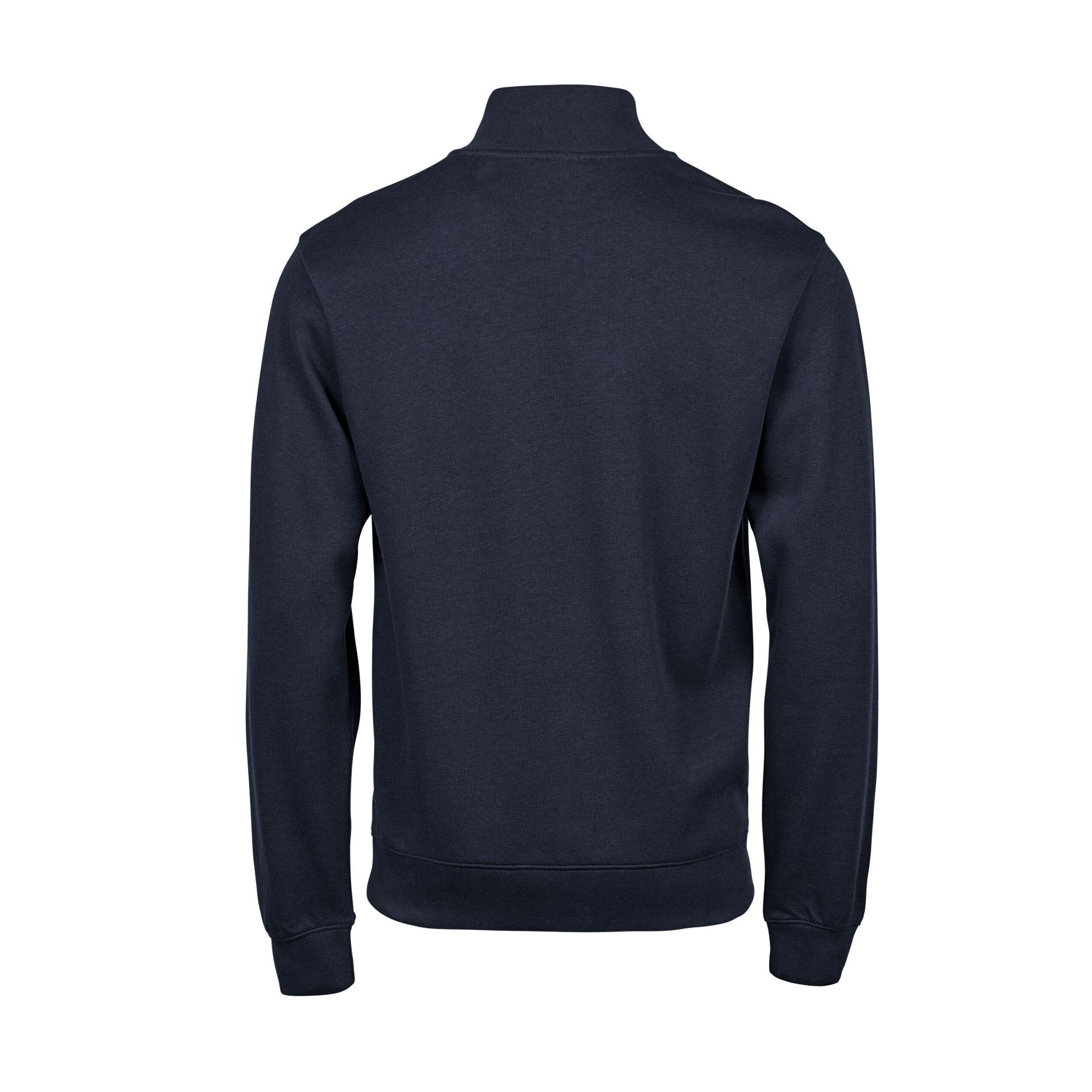 Navy - Back - Tee Jays Mens Ribbed Interlock Half Zip Sweatshirt