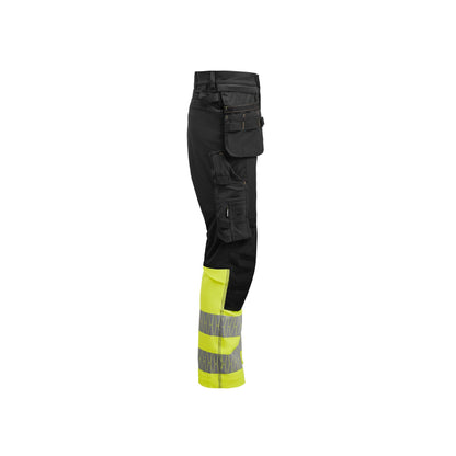 Black-Yellow - Lifestyle - Jobman Mens Craftsman Stretch Hi-Vis Trousers