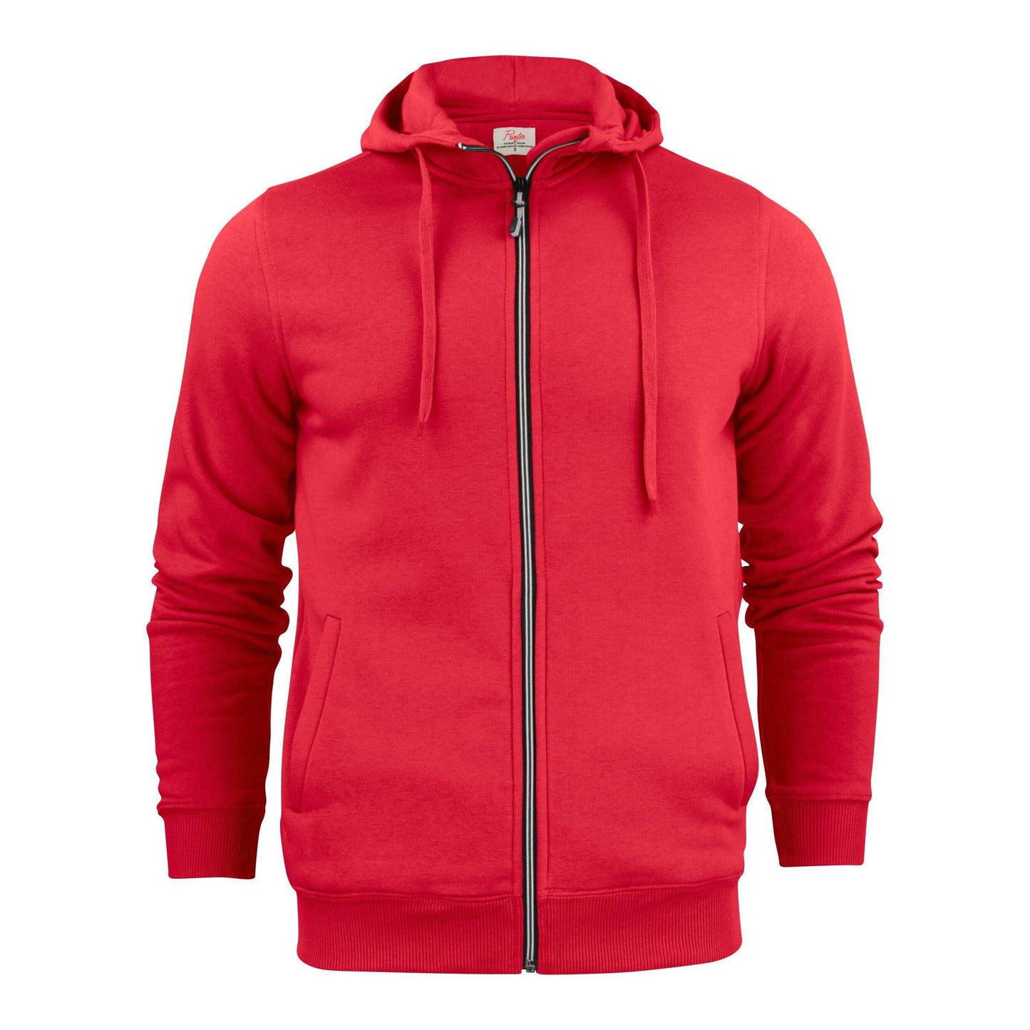 Red - Front - Printer Mens Plain Full Zip Hoodie
