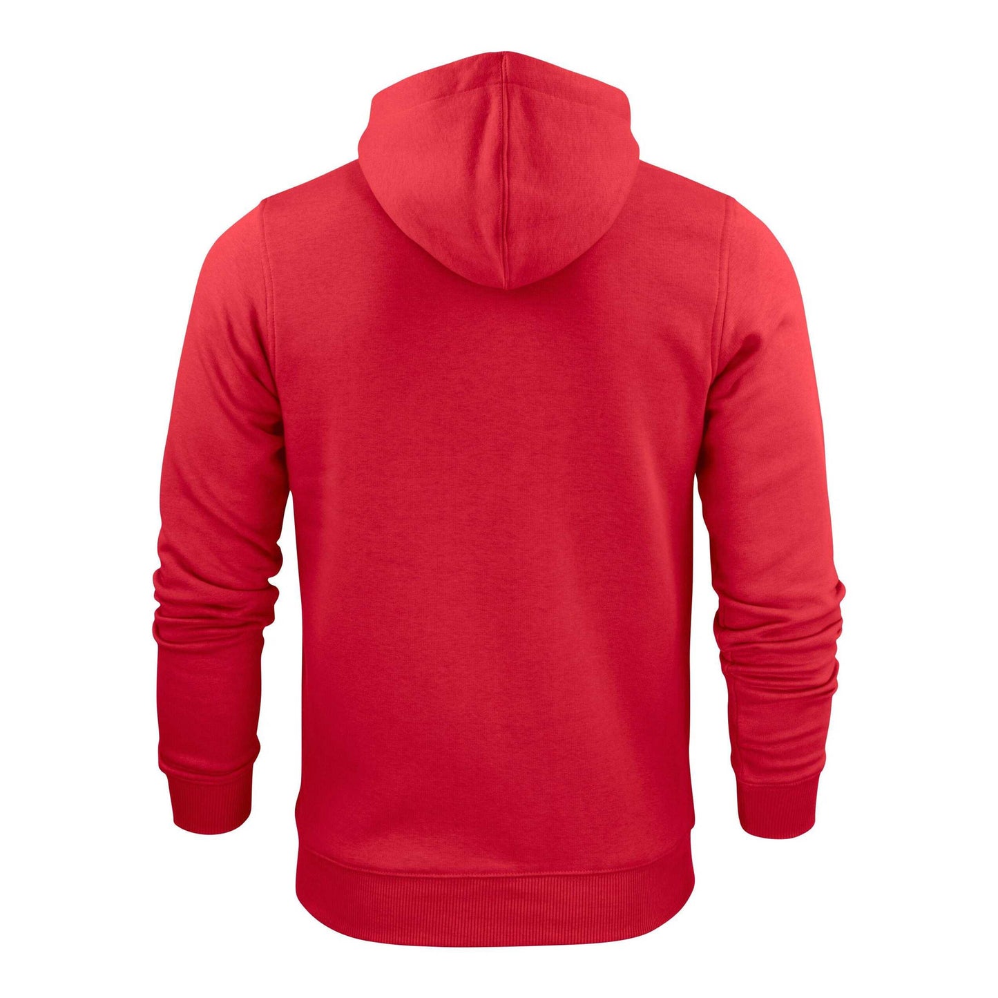 Red - Back - Printer Mens Plain Full Zip Hoodie