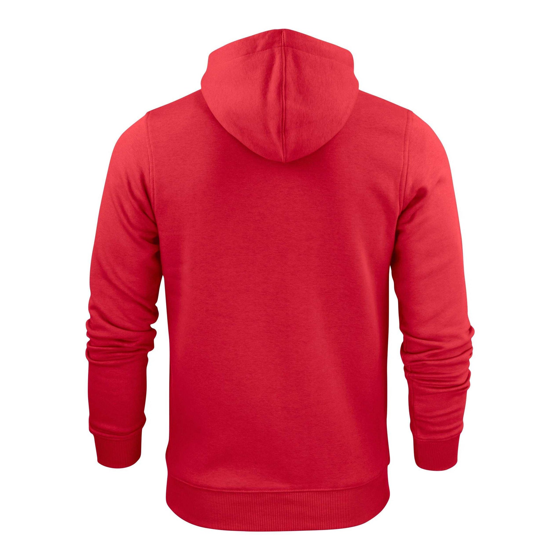 Red - Back - Printer Mens Plain Full Zip Hoodie
