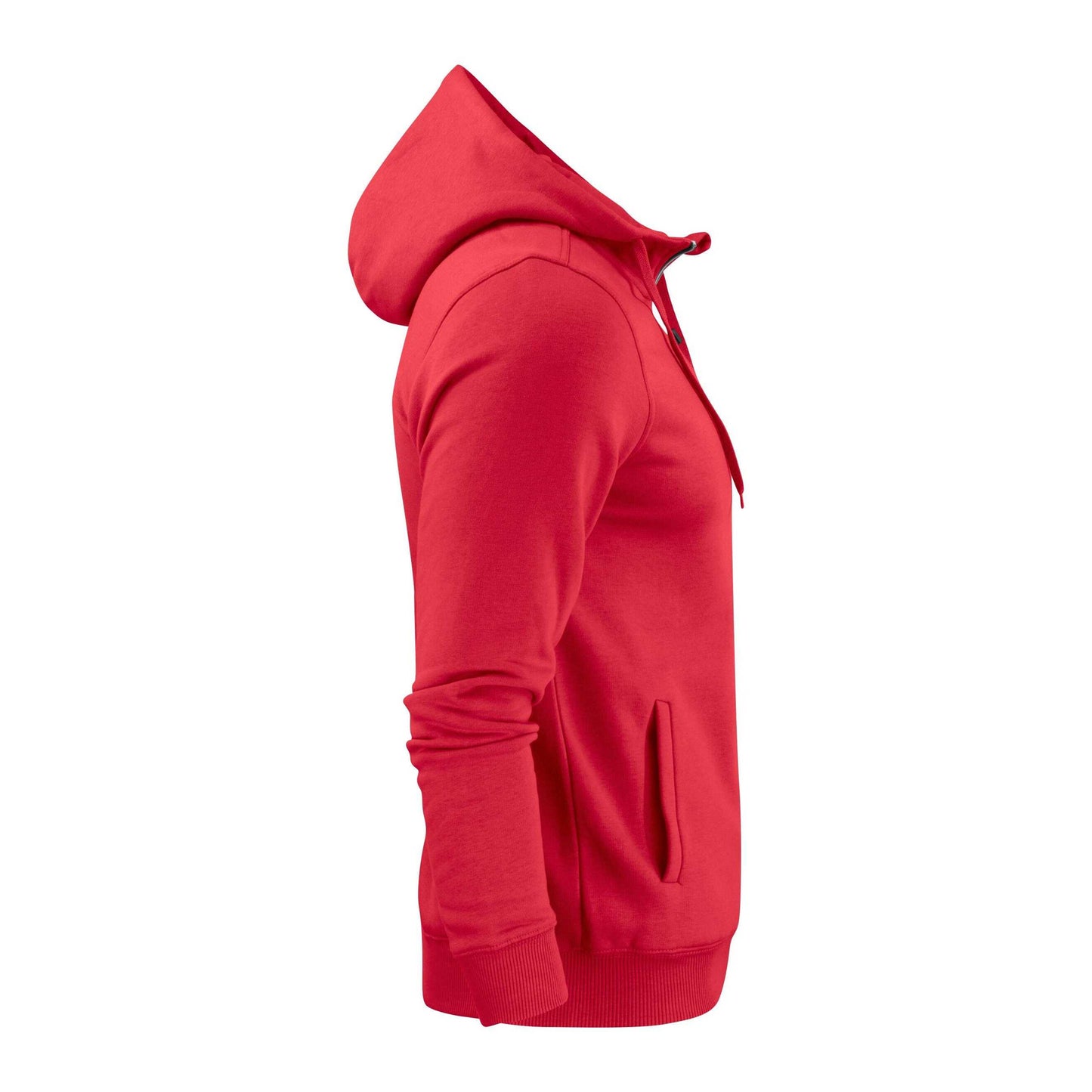 Red - Side - Printer Mens Plain Full Zip Hoodie