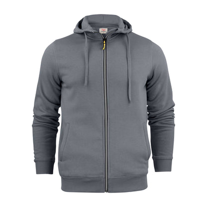 Steel Grey - Front - Printer Mens Plain Full Zip Hoodie