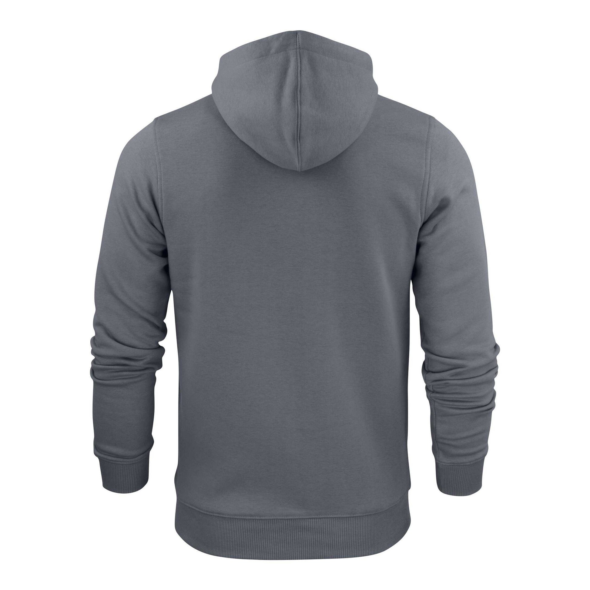 Steel Grey - Back - Printer Mens Plain Full Zip Hoodie