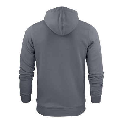 Steel Grey - Back - Printer Mens Plain Full Zip Hoodie