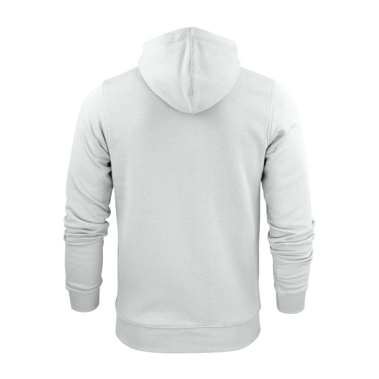 White - Back - Printer Mens Plain Full Zip Hoodie