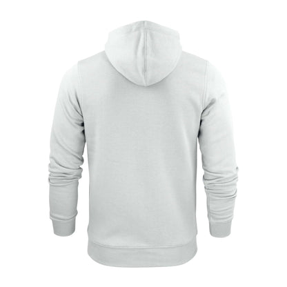 White - Back - Printer Mens Plain Full Zip Hoodie