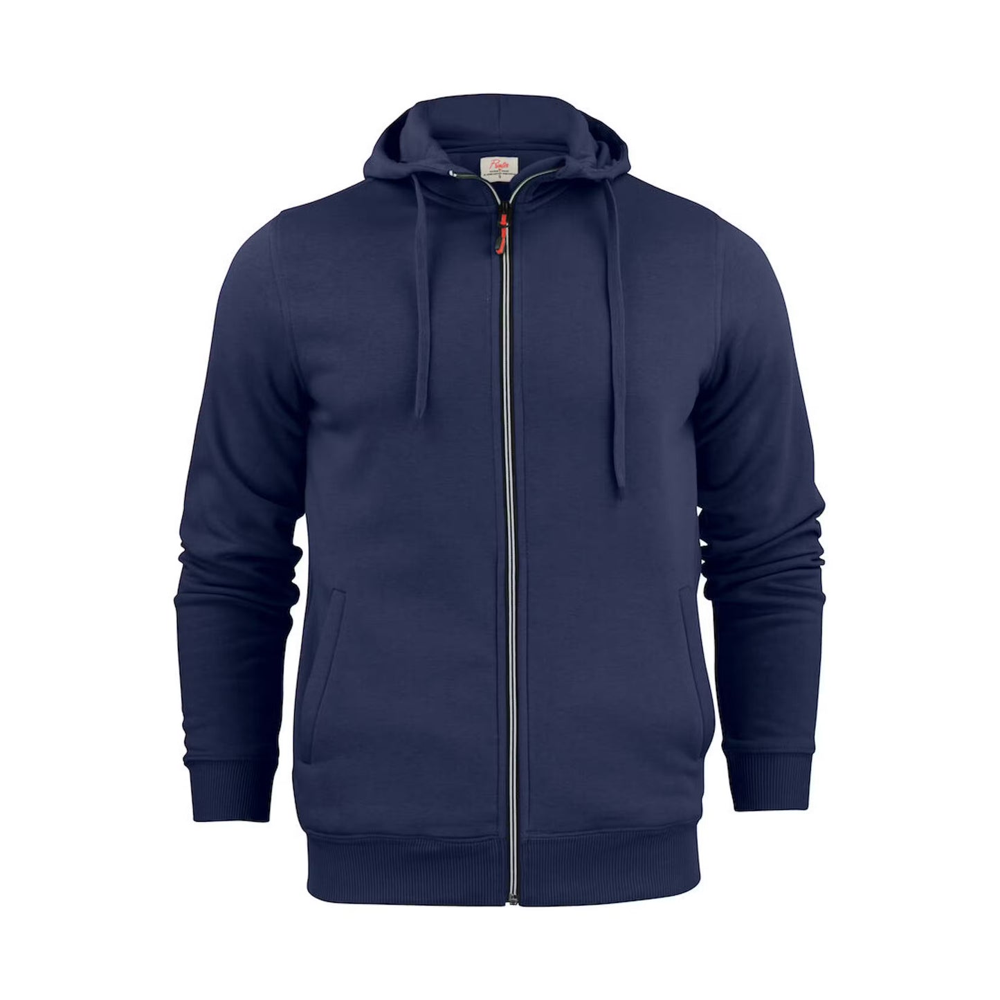 Navy - Front - Printer Mens Plain Full Zip Hoodie