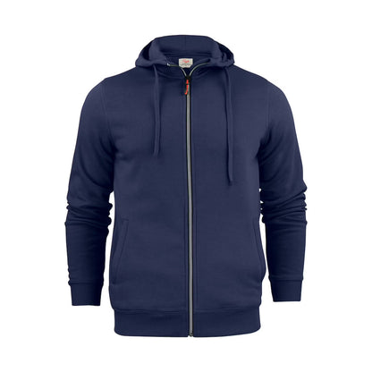 Navy - Front - Printer Mens Plain Full Zip Hoodie