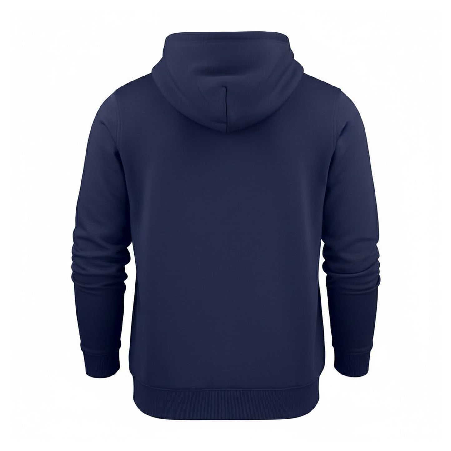 Navy - Back - Printer Mens Plain Full Zip Hoodie