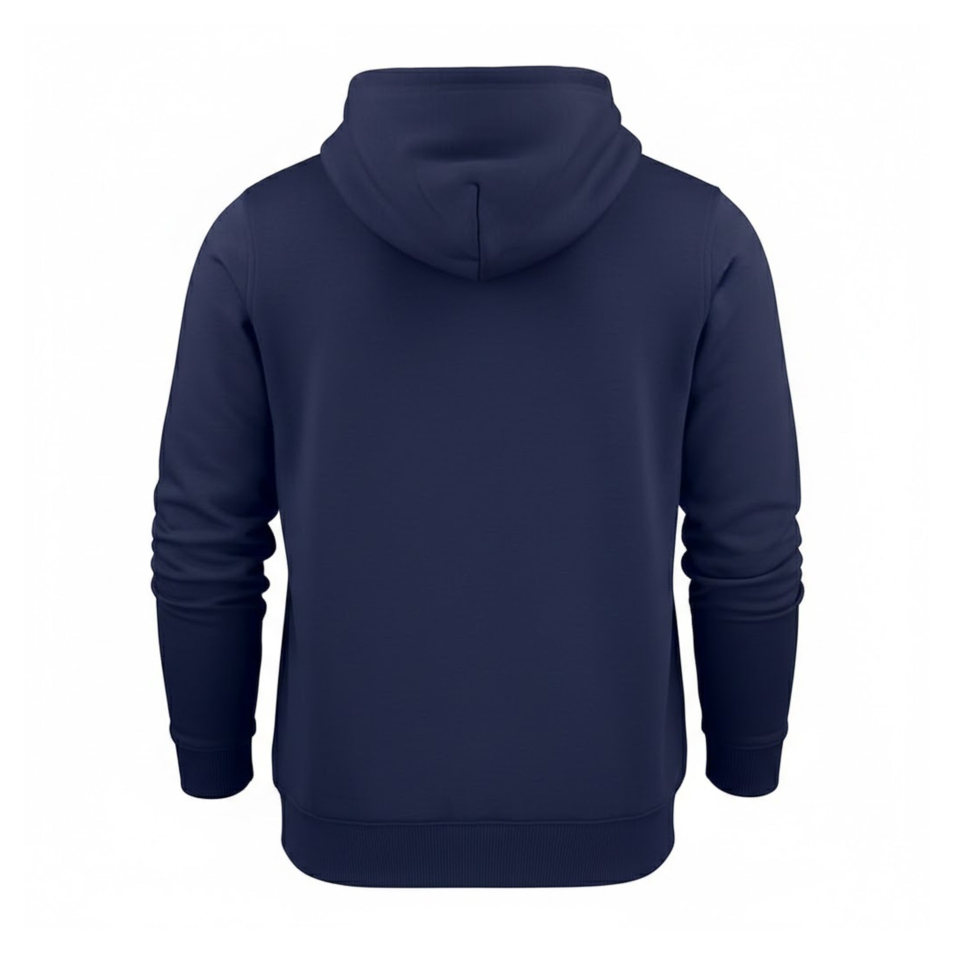 Navy - Back - Printer Mens Plain Full Zip Hoodie