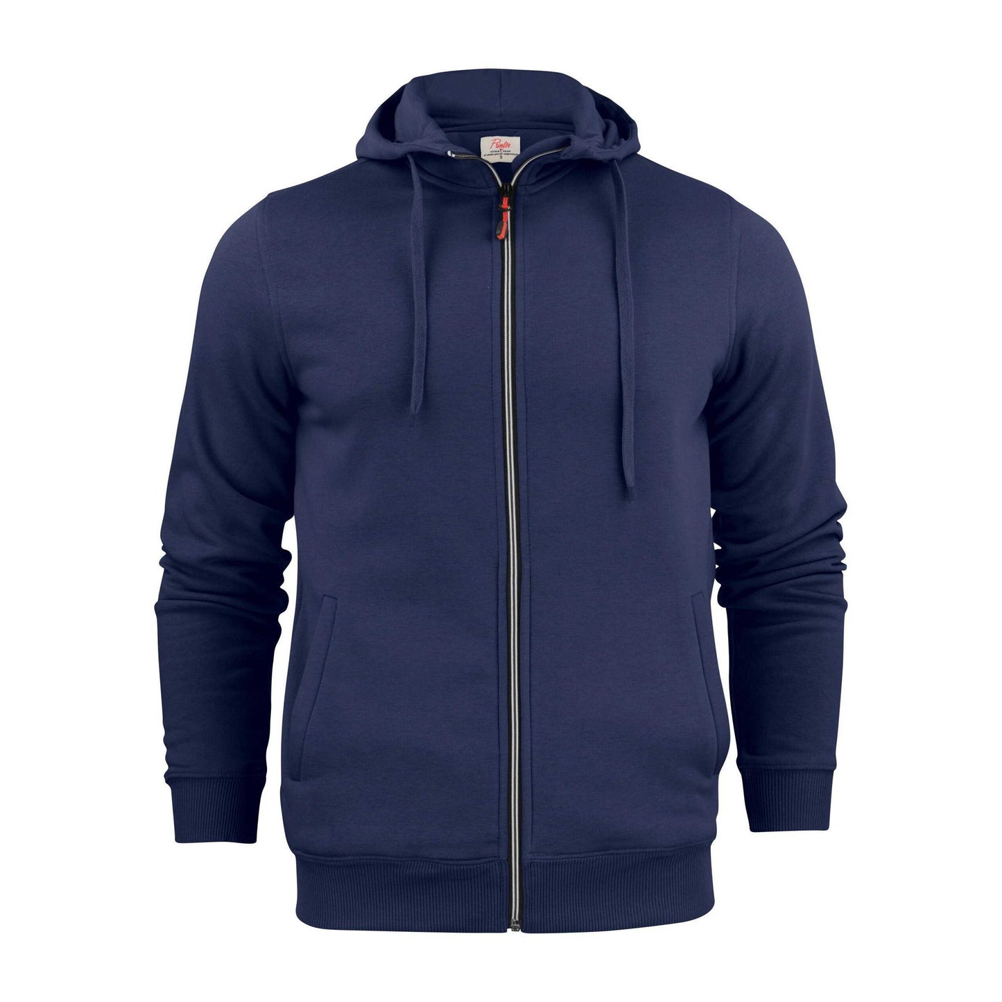 Dark Navy - Front - Printer Mens Plain Full Zip Hoodie