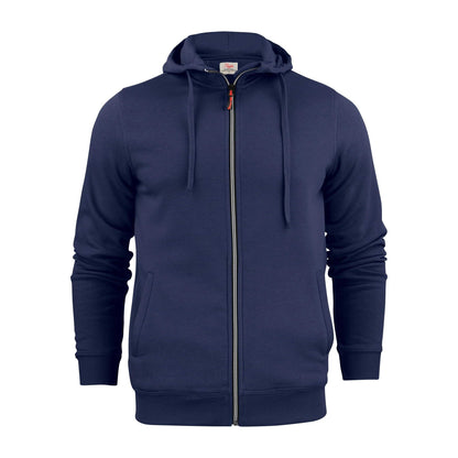 Dark Navy - Front - Printer Mens Plain Full Zip Hoodie