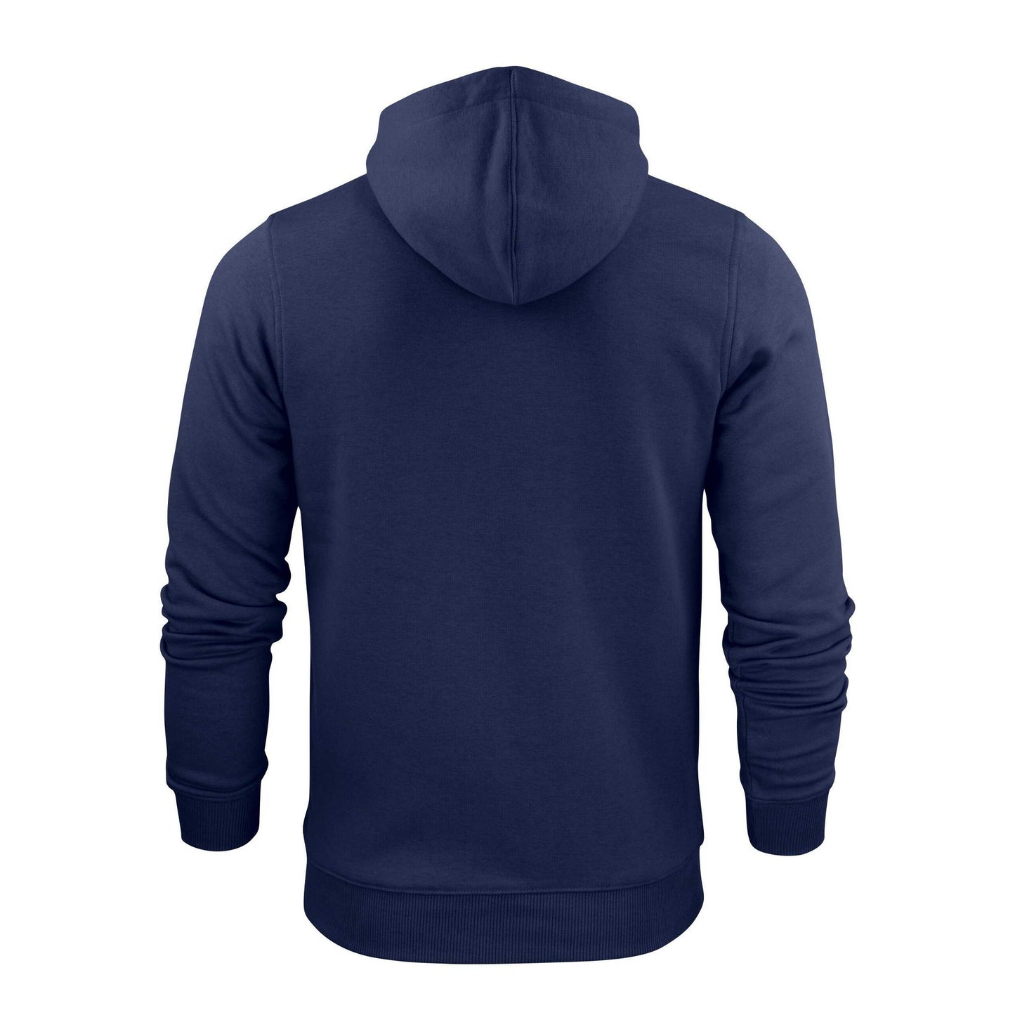 Dark Navy - Back - Printer Mens Plain Full Zip Hoodie