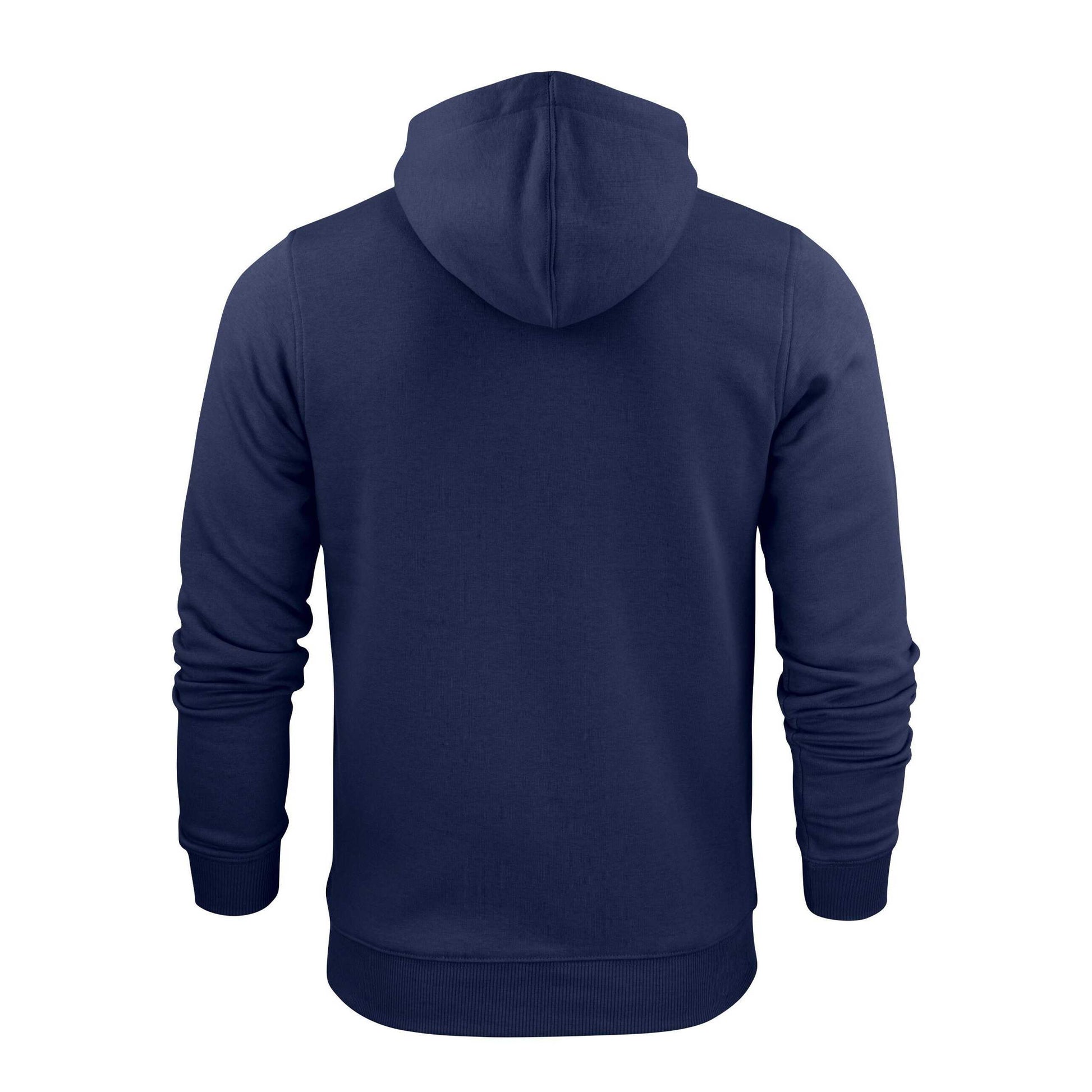 Dark Navy - Back - Printer Mens Plain Full Zip Hoodie