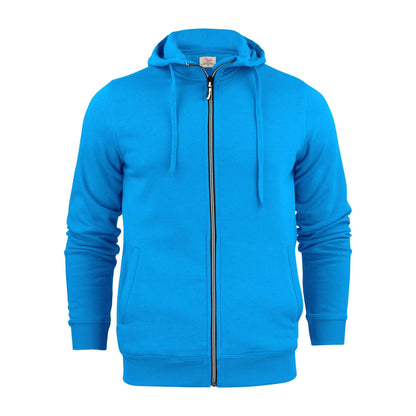 Ocean Blue - Front - Printer Mens Plain Full Zip Hoodie