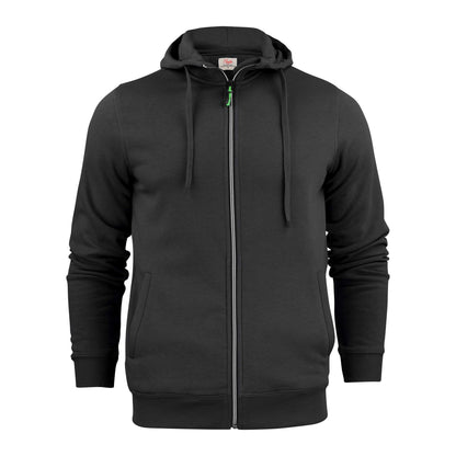 Black - Front - Printer Mens Plain Full Zip Hoodie