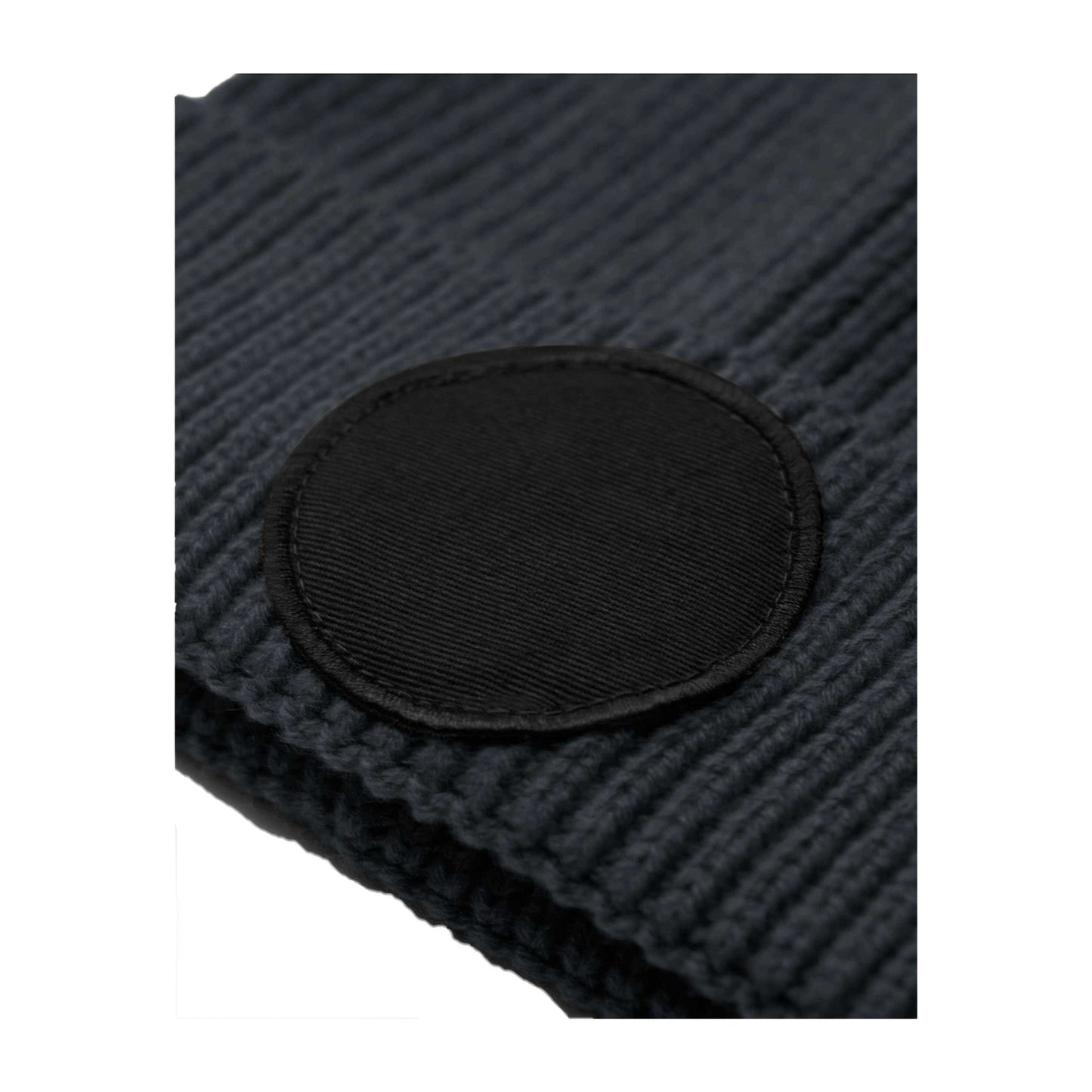 Graphite Grey-Black - Side - Beechfield Unisex Adult Fashion Circular Patch Beanie