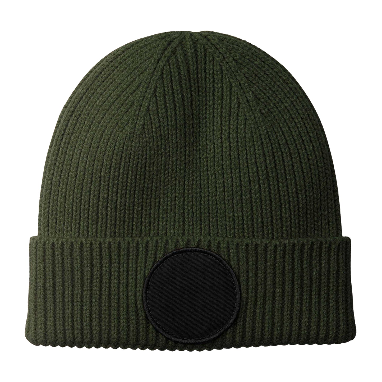 Olive Green-Black - Back - Beechfield Unisex Adult Fashion Circular Patch Beanie