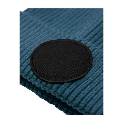 Airforce Blue-Black - Side - Beechfield Unisex Adult Fashion Circular Patch Beanie