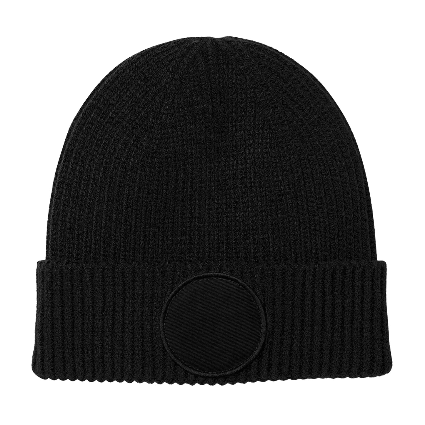 Black - Back - Beechfield Unisex Adult Fashion Circular Patch Beanie